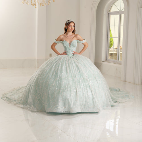 Vestido de quince pistache