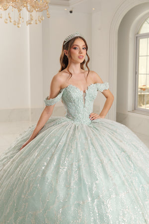 Vestido de quince pistache