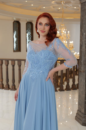 Vestido de fiesta azul