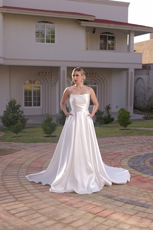 Vestido de novia straple