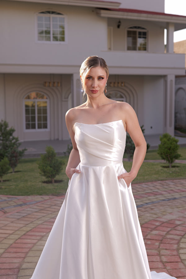 Vestido de novia straple