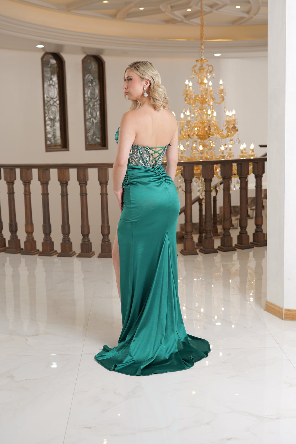 Vestidos esmeralda con pedrería