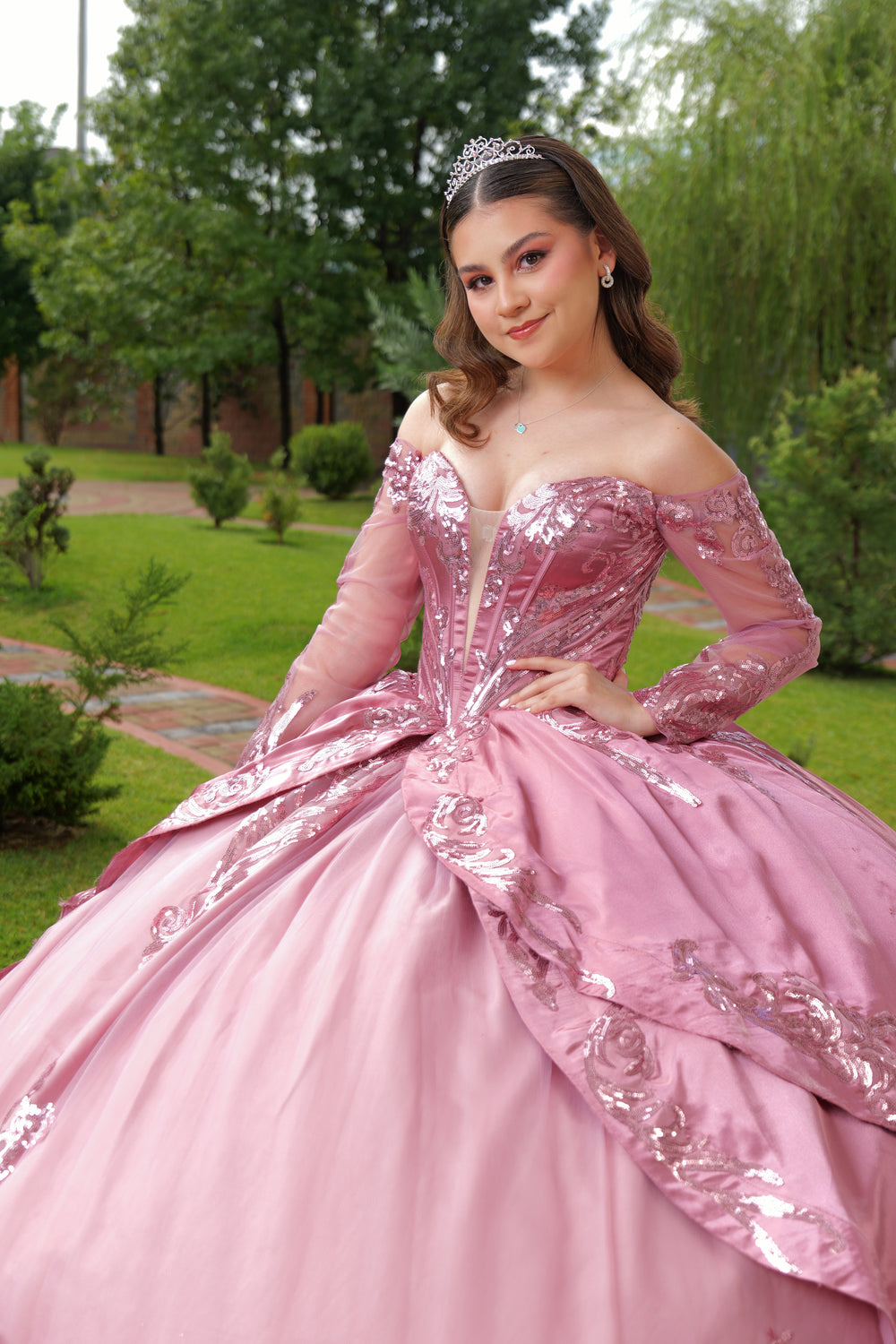 Vestido de quinceavos rosa oscuro