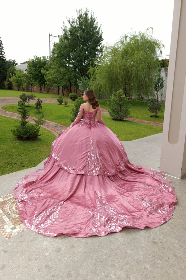 Vestido de quinceavos rosa oscuro