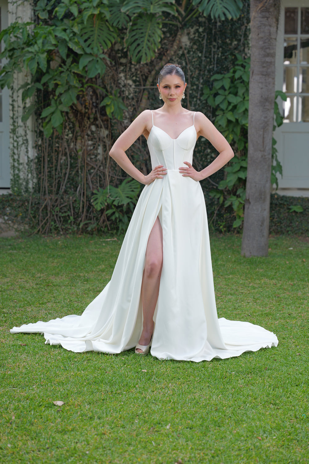 Vestido de novia liso corte A