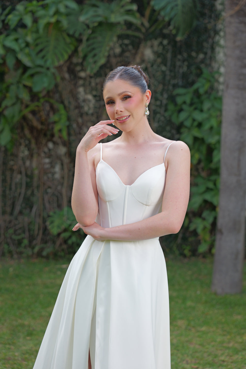 Vestido de novia liso corte A