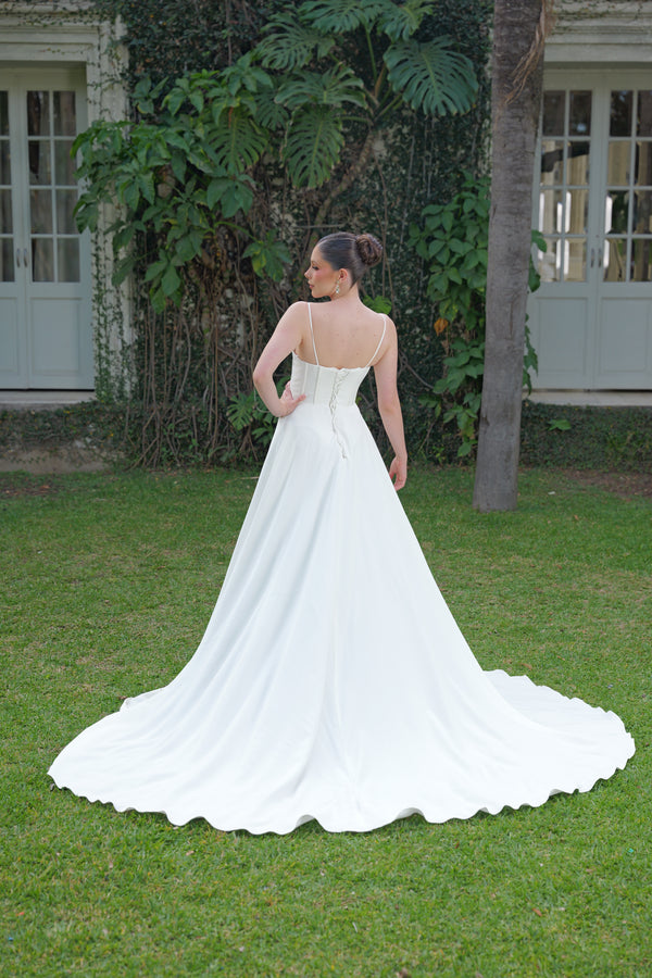 Vestido de novia liso corte A